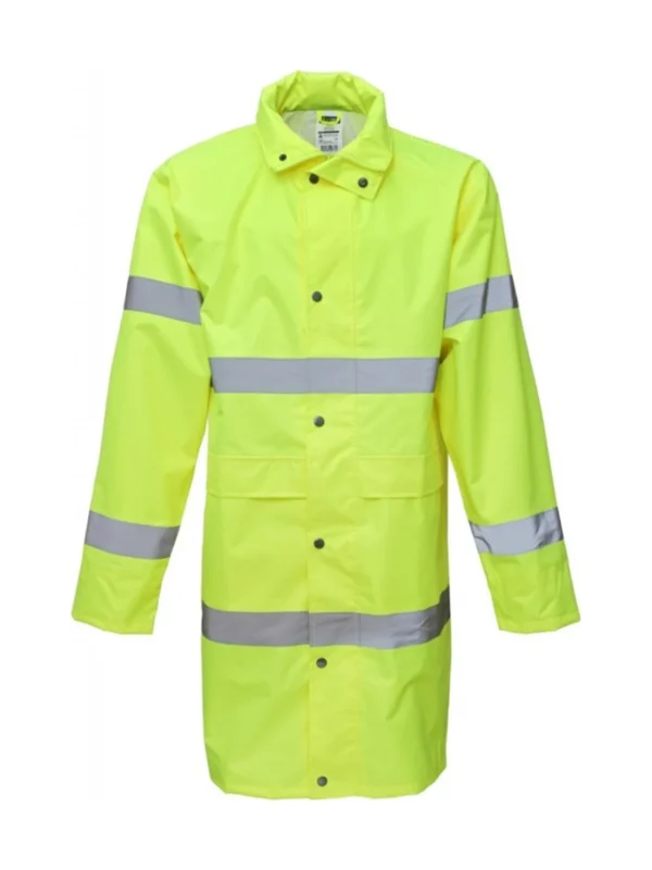 Płaszcz roboczy przeciwdeszczowy odblaskowy wodoodporny Oxford 100 cm Hi-vis Klasa 3