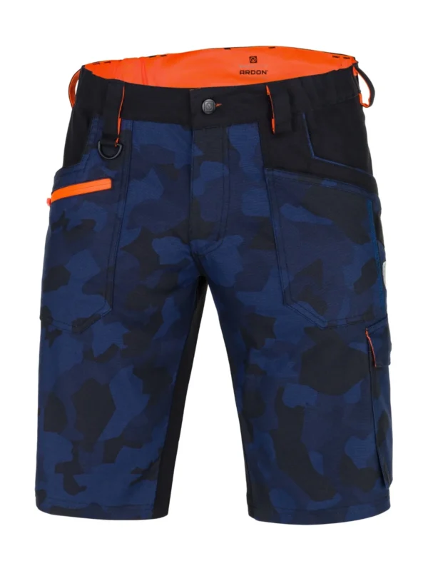 Spodnie krótkie robocze elastyczne ARDON® CREATRON® CAMO niebieskie moro