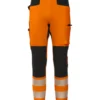 Spodnie robocze 4-kierunkowo elastyczne BoSafety TENSION Hi-vis Klasa 2 pomarańczowo-czarne