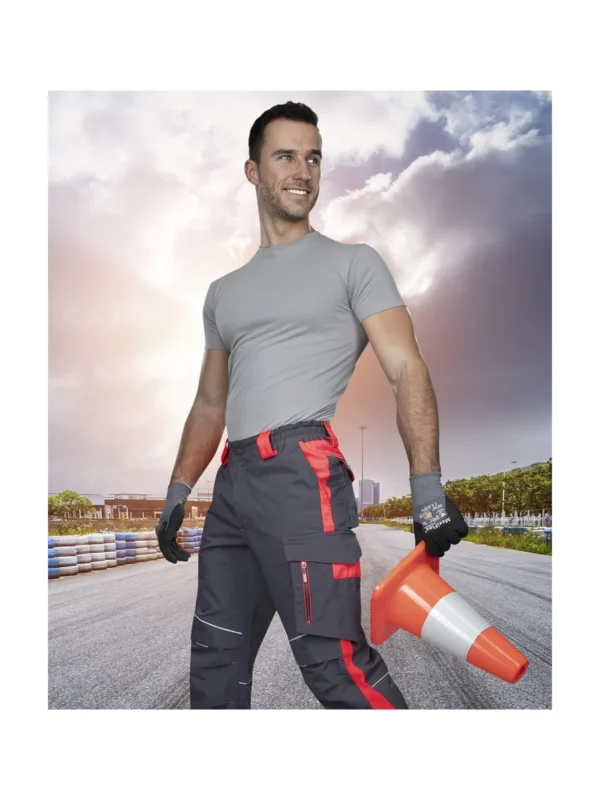 Spodnie robocze ARDON® Neon szaro-czerwone