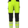 Spodnie robocze BoSafety TENSION HI-VIS - technologia 4-Way Stretch i ochrona grafenowa ostrzegawcze żółte