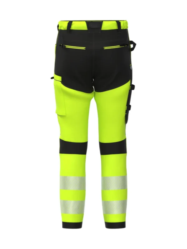 Spodnie robocze BoSafety TENSION HI-VIS - technologia 4-Way Stretch i ochrona grafenowa ostrzegawcze żółte