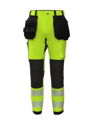 Spodnie robocze BoSafety TENSION PLUS elastyczne wytrzymałe ostrzegawcze BoSafety żółte