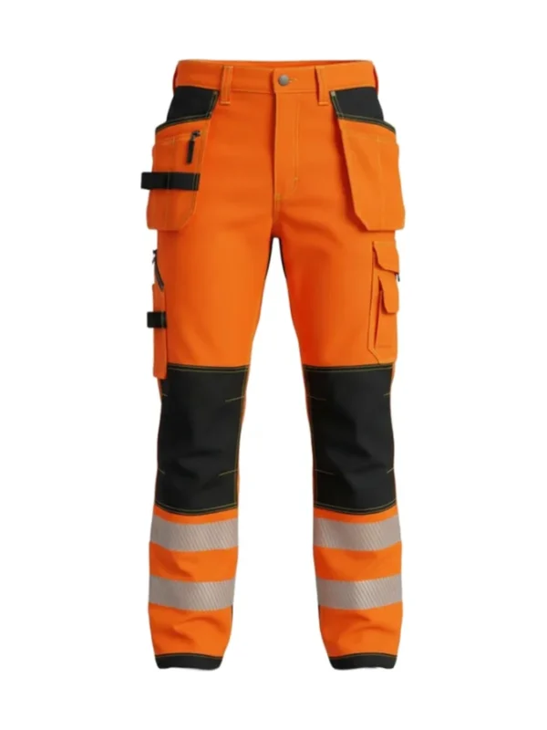 Spodnie robocze BoSafety TR-COMBOPLUS-C2 - elastyczne wytrzymałe ostrzegawcze pomarańczowe