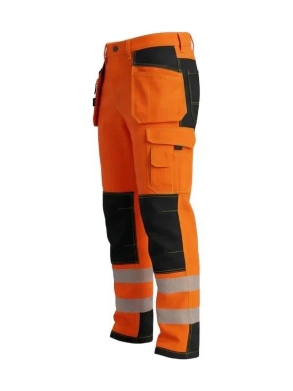 Spodnie robocze BoSafety TR-COMBOPLUS-C2 - elastyczne wytrzymałe ostrzegawcze pomarańczowe