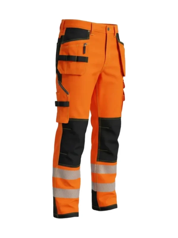 Spodnie robocze BoSafety TR-COMBOPLUS-C2 - elastyczne wytrzymałe ostrzegawcze pomarańczowe