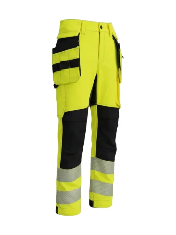 Spodnie robocze BoSafety TR-COMBOPLUS-C2 - elastyczne wytrzymałe ostrzegawcze żółte