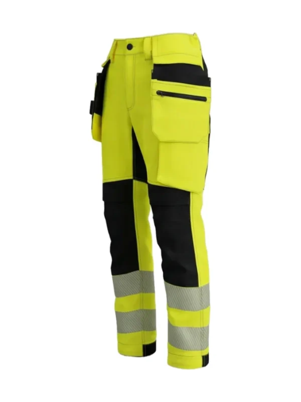 Spodnie robocze BoSafety TR-COMBOPLUS-C2 - elastyczne wytrzymałe ostrzegawcze żółte