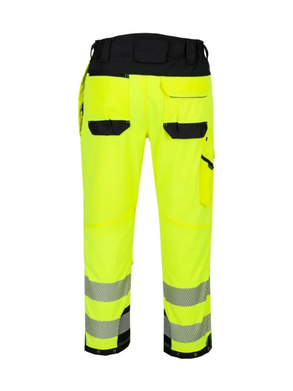 Spodnie robocze ostrzegawcze PW3 do pracy w uprzęży żółte Portwest T142