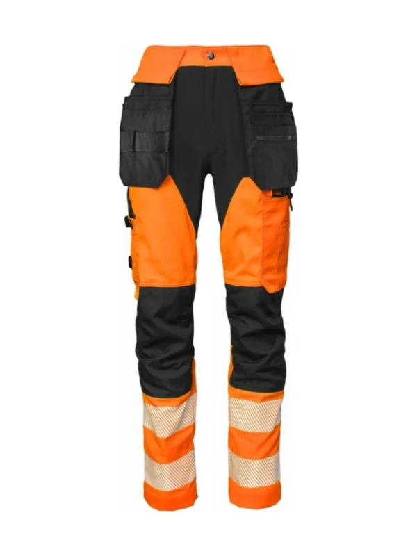 Spodnie robocze ostrzegawcze URBAN Plus BoSafety Hi-vis elastyczne w 4 kierunkach klasa 1 pomarańczowe