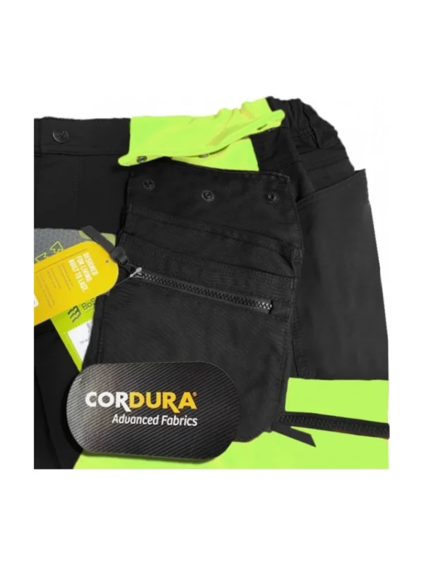 Spodnie robocze ostrzegawcze URBAN Plus BoSafety Hi-vis elastyczne w 4 kierunkach klasa 1 żółte