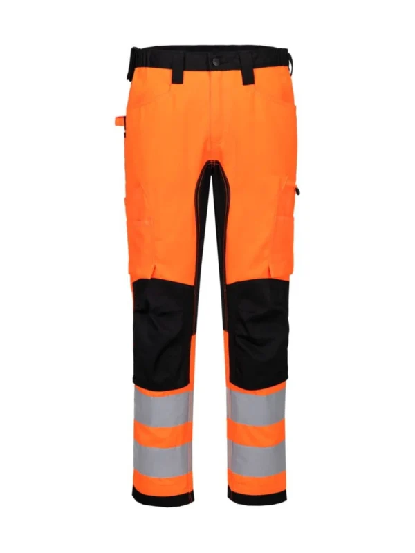 Spodnie robocze ostrzegawcze WX2 Eco Stretch pomarańczowe Porwtest CD848