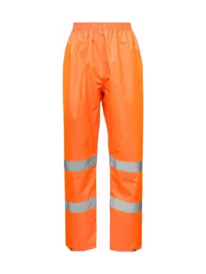 Spodnie robocze przeciwdeszczowe wodoodporne Oxford Hi-vis Klasa 3 ostrzegawcze pomarańczowe