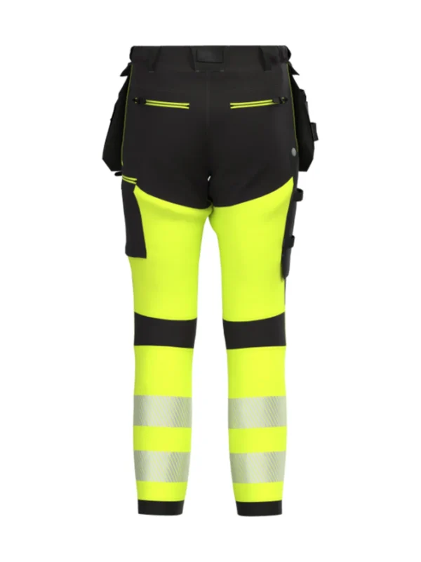 Spodnie robocze z 4-kierunkowym stretchem wytrzymałe ostrzegawcze TENSION PRO Hi-Vis BoSafety czarno/żółte