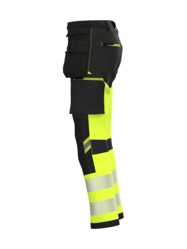 Spodnie robocze z 4-kierunkowym stretchem wytrzymałe ostrzegawcze TENSION PRO Hi-Vis BoSafety czarno/żółte