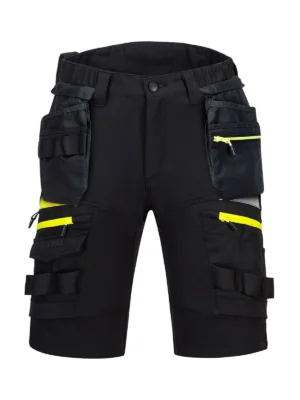 Szorty robocze DX4 czarne z odpinanymi kieszeniami kaburowymi Stretch Pro Portwest DX444