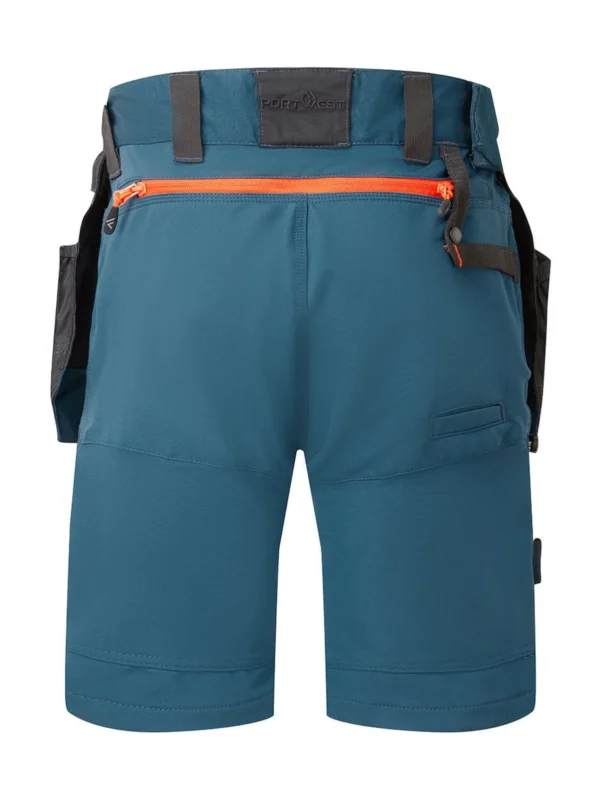 Szorty robocze DX4 niebieskie z odpinanymi kieszeniami kaburowymi Stretch Pro Portwest DX444