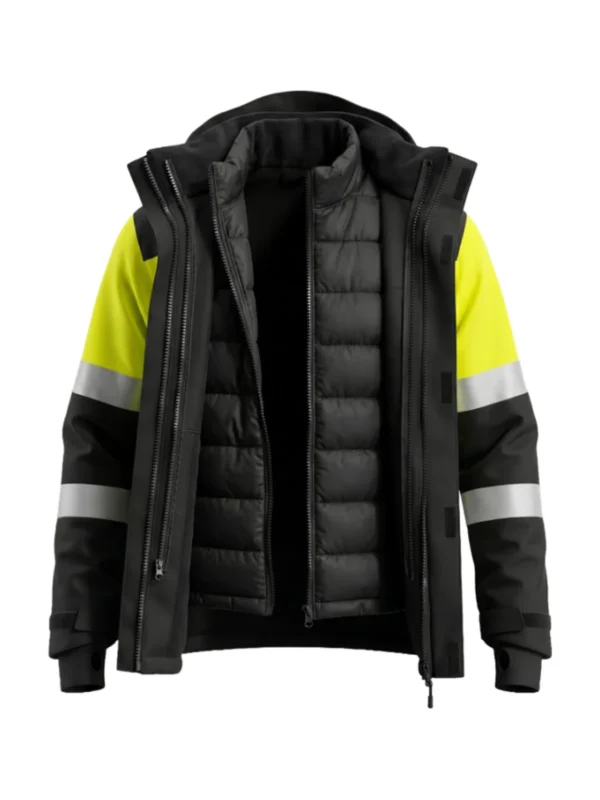 Kurtka robocza zimowa ostrzegawcza Lima Plus 3w1 Hi-Vis 1 BoSafety żółto/czarna ocieplana